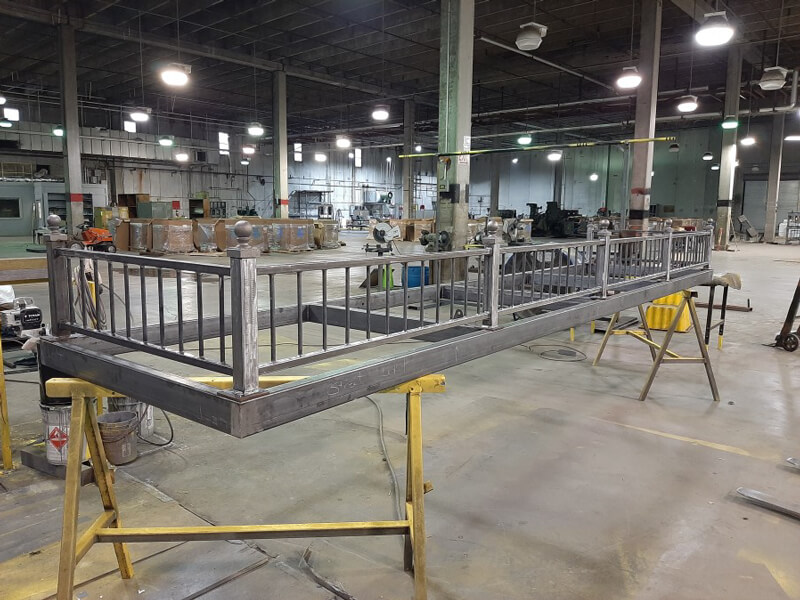 HEMCO custom fabrication building awning in the shop